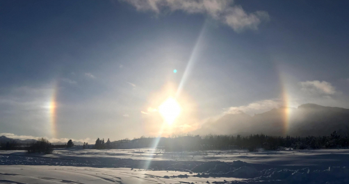 Ice halo around 2025 sun